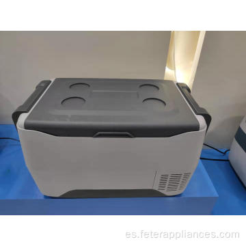 Refrigerador congelador de coche blanco de 12v con cubo de compresor